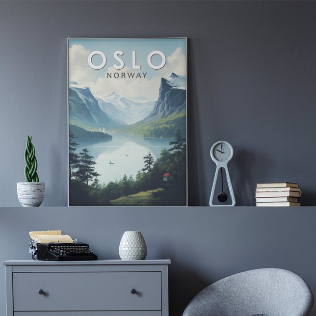 Poster Oslo Norvège Travel Art Vintage (Créateur téléchargé)