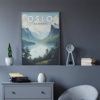 Oslo Norvège Voyage Art Vintage