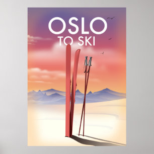Poster Oslo pour skier