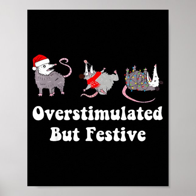 Poster Ossum Overstimulated But Festive Christmas Men Wom (Devant)