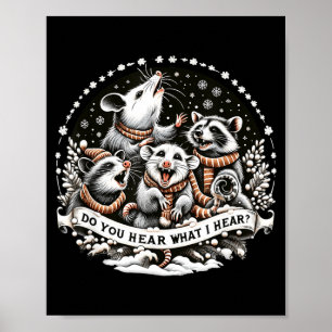 Poster Ossum Xmas Noël, Ssum Entendez-Vous Ce Que J'enten