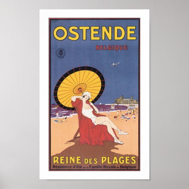 Poster Ostende : Reine des Plages (Devant)