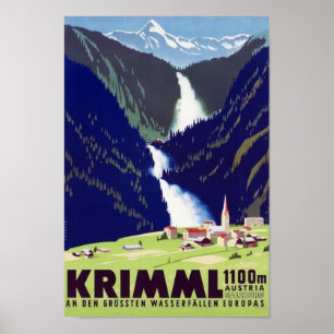 Poster " Österreich : 2021/heute - Krimmler Wasserfälle