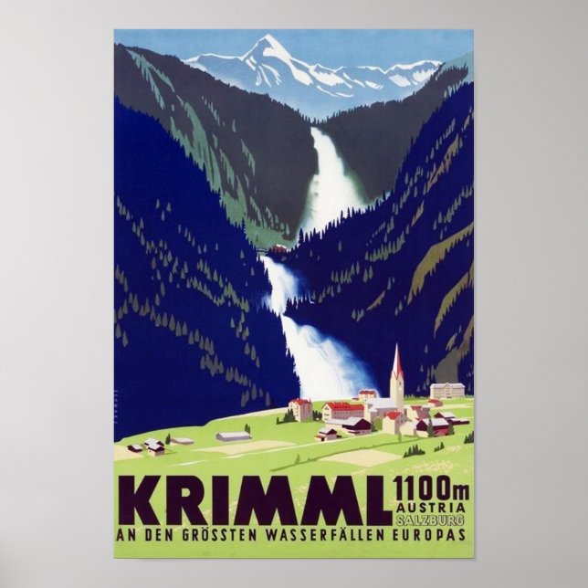 Poster " Österreich : 2021/heute - Krimmler Wasserfälle (Devant)
