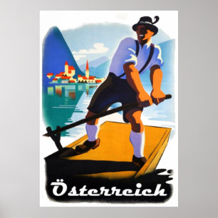 Poster " Österreich: 2021/heute - Vintage Sommer Reise 