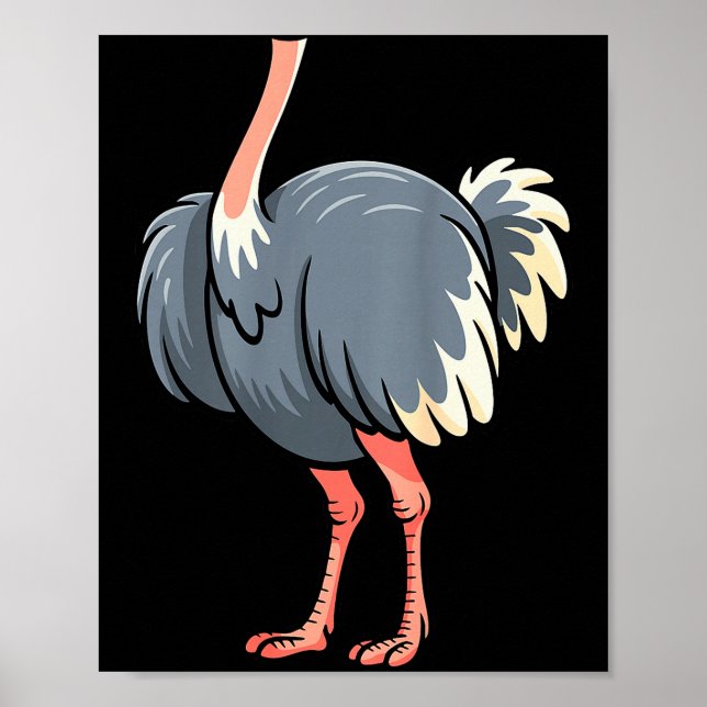 Poster Ostrich Shirt Adult Men Women Kids Body Ostrich Co (Devant)