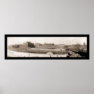 Poster Oswego NY Riverfront Photo 1909