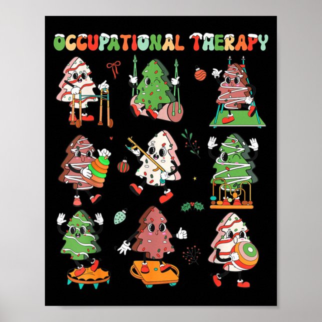 Poster Ot Christmas Occupational Therapy Therast Merry Ot (Devant)