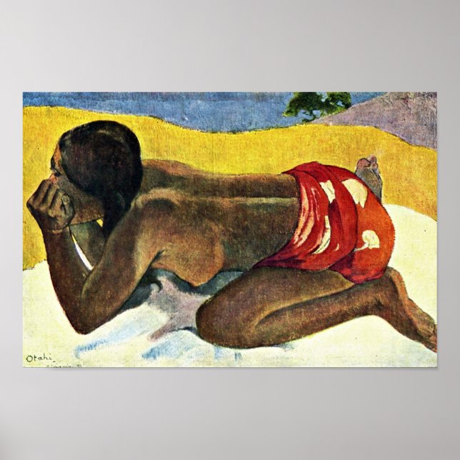 Poster Otahi Allein Par Gauguin Paul (Meilleure Qualité) (Devant)