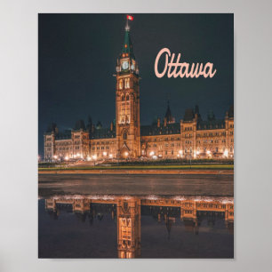 Poster Ottawa Canada Colline du Parlement