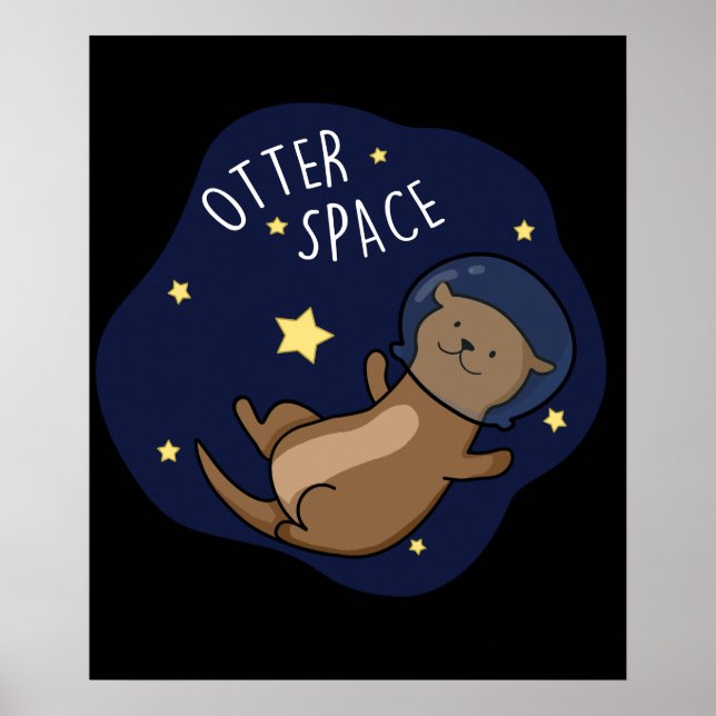 Poster Otter, astronaute de Otter Pun Dark BG (Devant)