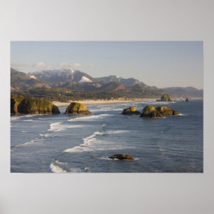 Poster OU, Côte de l'Oregon, Parc d'état Ecola, vue