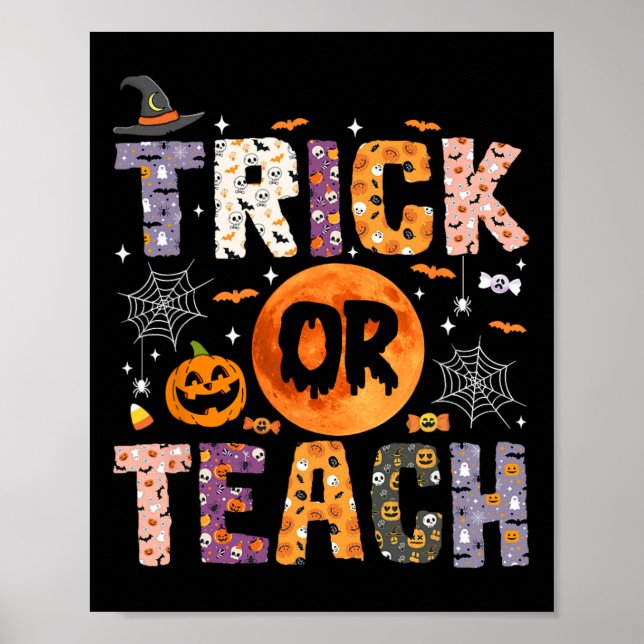 Poster Ou Enseigner Funny Enseignants Halloween Ghost (Devant)
