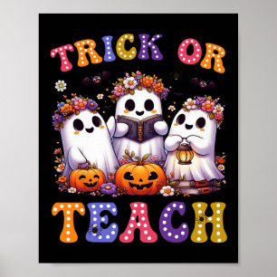 Poster Ou enseigner Halloween Fantôme Citrouille Fantomat