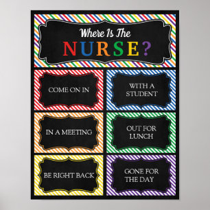 Poster Où est la porte du bureau des infirmières de l'éco