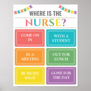 Poster Où est la porte du bureau des infirmières de l'éco