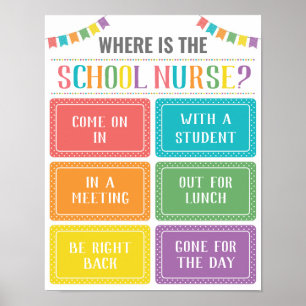 Poster Où est la porte du bureau des infirmières de l'éco