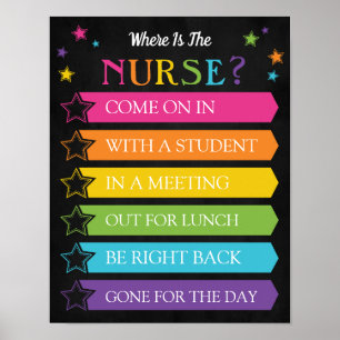 Poster Où est la porte du bureau des infirmières de l'éco