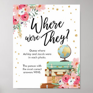 Poster Où étaient-ils Voyage Étape de Mariage Panneau de
