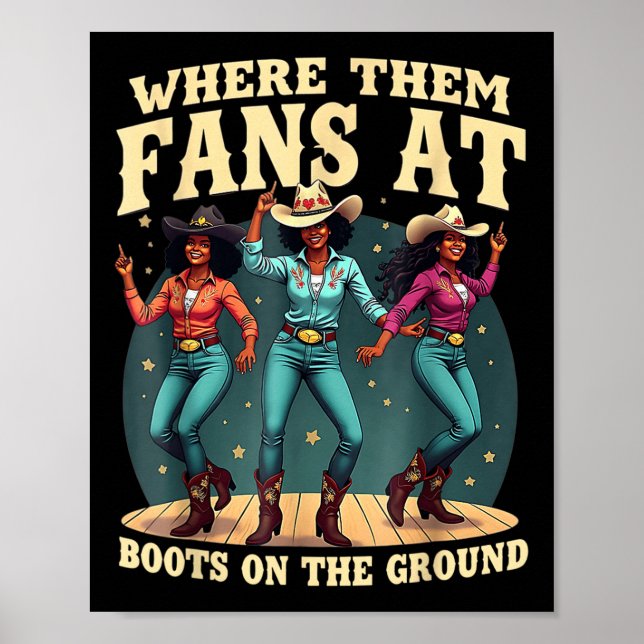 Poster Où Ils Vont Aux Bottes Sur La Ligne Da Ground Cowg (Devant)
