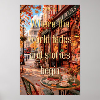 Poster Où le monde s'estompe Londres Daunt Books Art d'au
