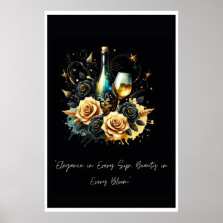 Poster Où le vin rencontre les Roses"