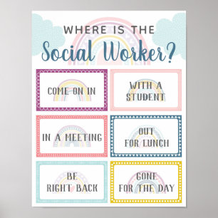 Poster Où se trouve la porte de bureau Social Worker? Sig