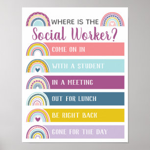 Poster Où se trouve la porte de bureau Social Worker? Sig