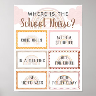 Poster Où se trouve le bureau des infirmières de l'école 