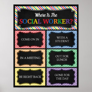 Poster Où se trouve le panneau de la porte du bureau des 