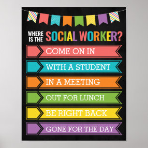 Poster Où se trouve le panneau de la porte du bureau des