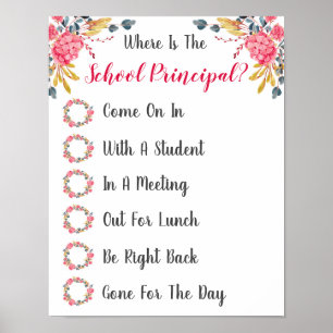 Poster Où se trouve le panneau de porte du bureau princip