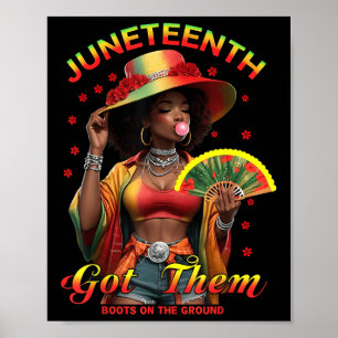Poster Où sont ces fans à Juneteenth Cowgirl Boots On The