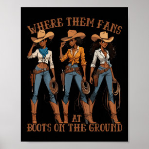 Poster Où sont ces fans avec des bottes sur le sol en lig
