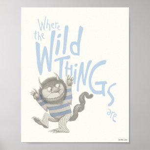 Poster Où sont les monstres Citation - Bleu