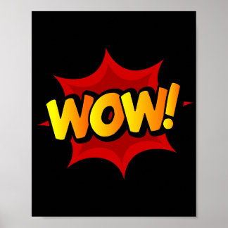 Poster Ouah ! Exclamation dynamique de bande dessinée