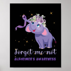 Poster Oubliez-moi pas Alzheimer Sensibilisation Fleur d'