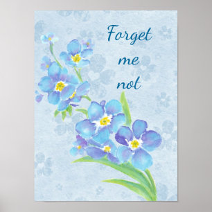 Poster Oubliez-moi pas Custom Watercolor Garden Flower