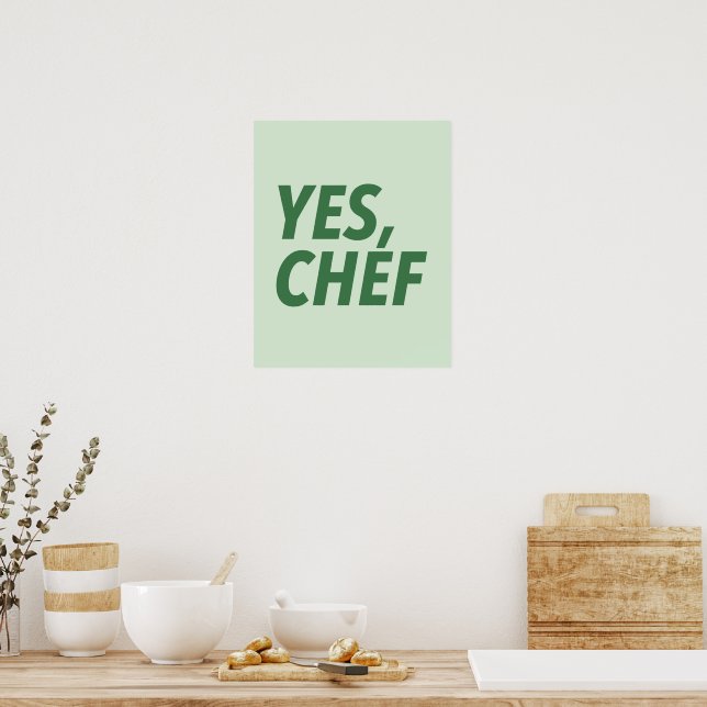 Poster Oui, Chef Cuisine Art Imprimer (Cuisine)