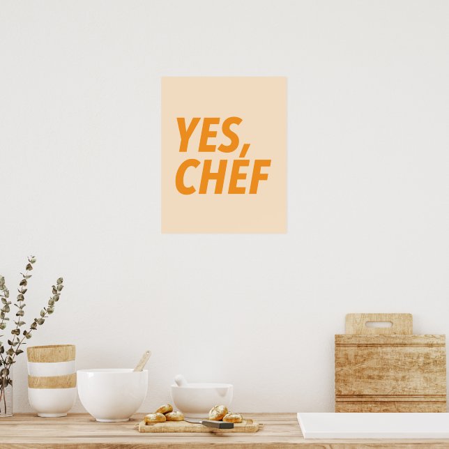Poster Oui, Chef Orange Art Print (Cuisine)