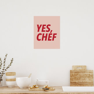 Poster Oui, Chef Red Art Print