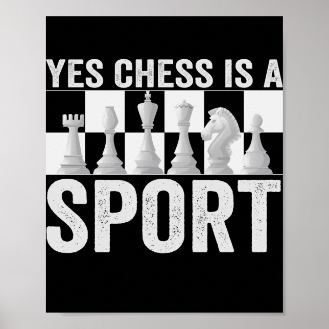 Poster Oui Échecs est un sport amusant Amateurs d'échecs  (Devant)