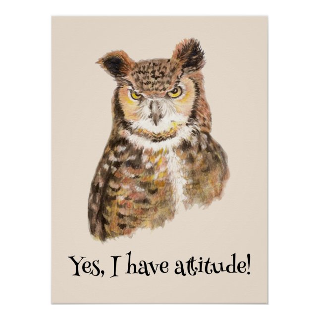 Poster 'Oui, J'Ai Une Attitude ! ' Citation d'Art pour le (Devant)