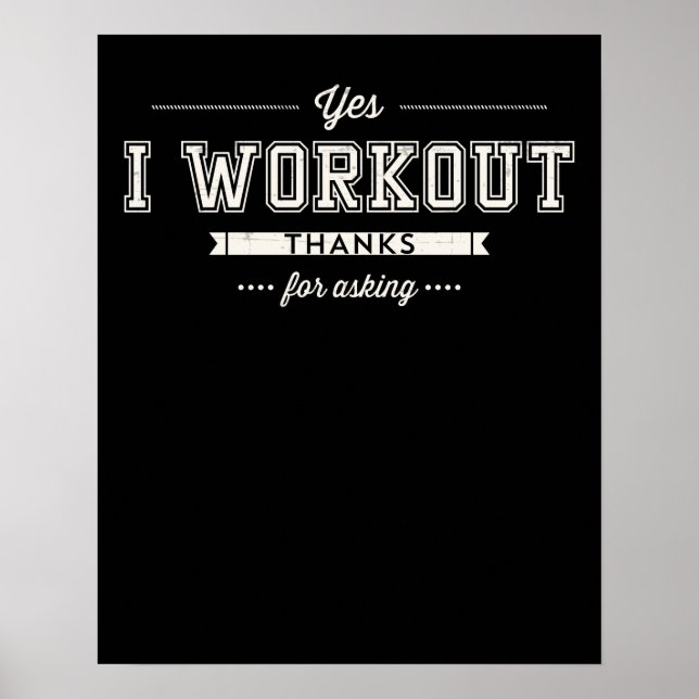 Poster Oui Je M'Entraîne Merci D'Avoir Demandé Motivation (Devant)