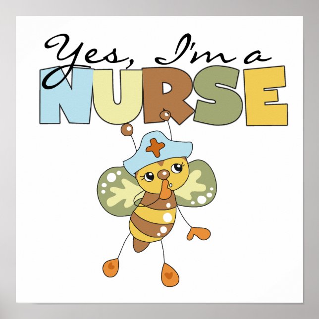Poster OUI, je suis infirmière T-shirts et cadeaux (Devant)