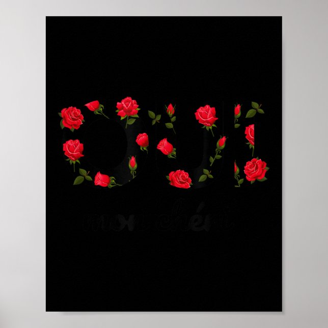 Poster Oui Mon Cheri Cool French Expression Quotes Graphi (Devant)