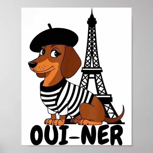 Poster Oui-ner Dog Funny Dachshund Wiener Sausage Ween Do (Devant)