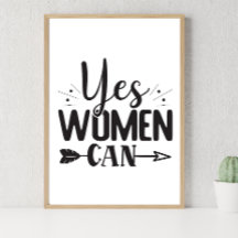 Oui, Women can, Devis d'art mural imprimable pour 