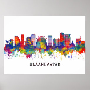 Poster Oulan-Bator Mongolie Skyline
