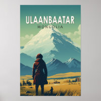 Oulan-Bator Mongolie Voyage Art Vintage
